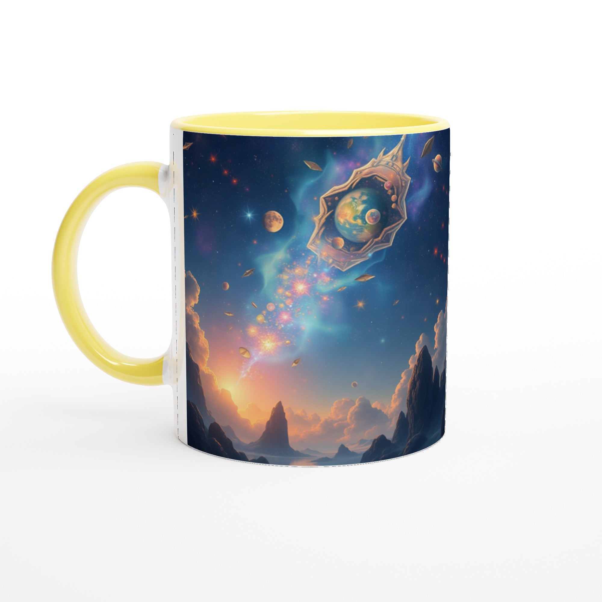 Astral Scapes White 11oz Ceramic Mug with Color Inside