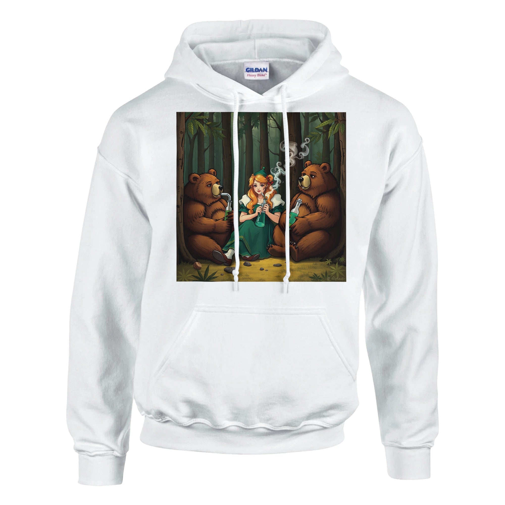 Goldilocks And Two Bears Hoodie – Heavy Blend, Soft Cotton-Polyester, Double-Lined Hood