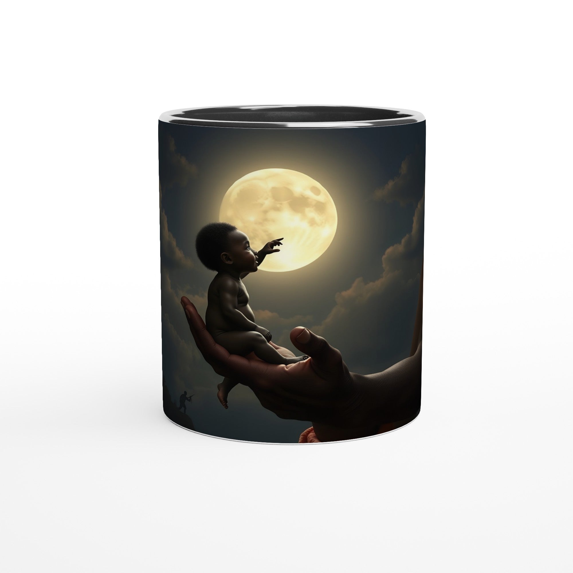 Giant Holding Son White 11oz Ceramic Mug with Color Inside