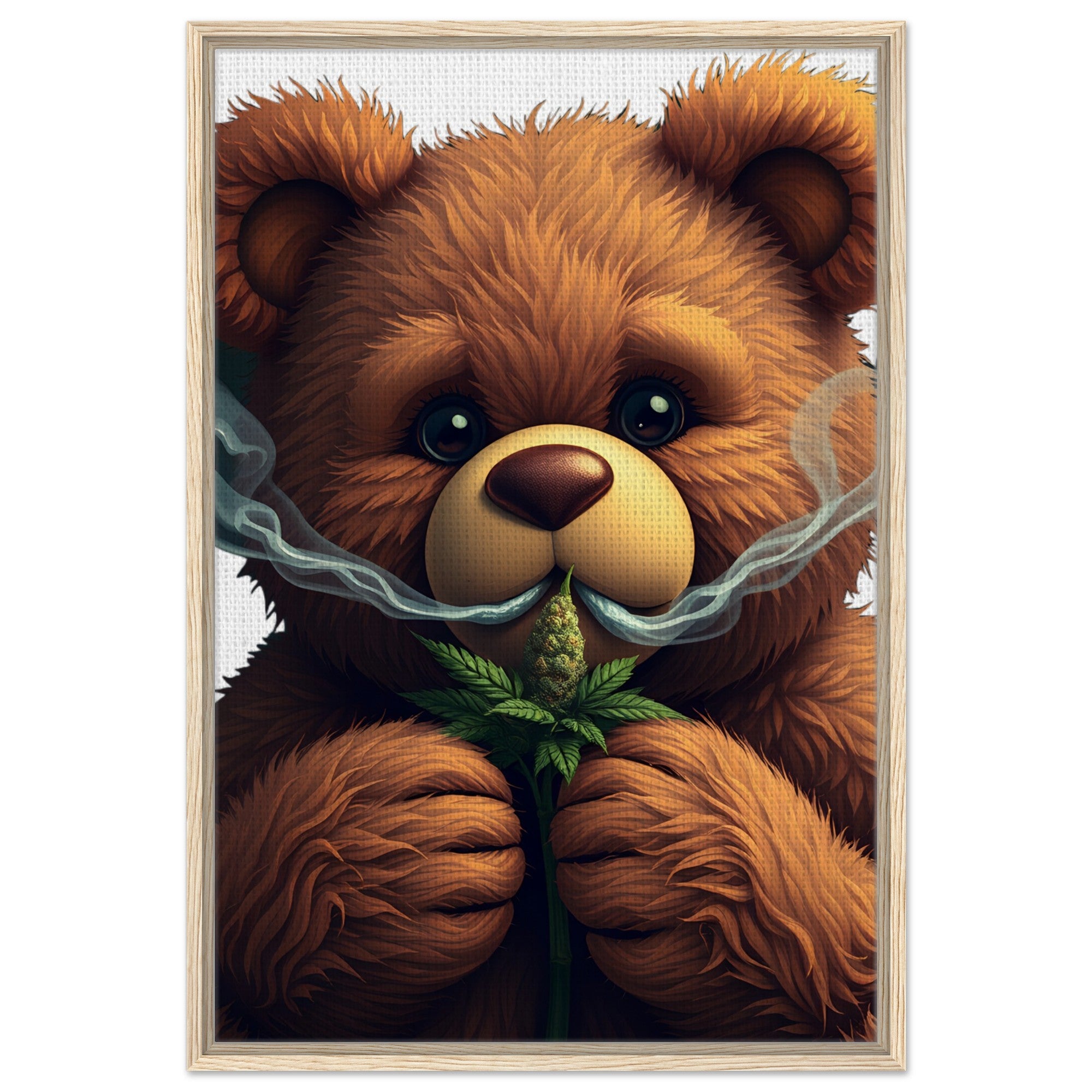 Blazed Teddy Framed Canvas