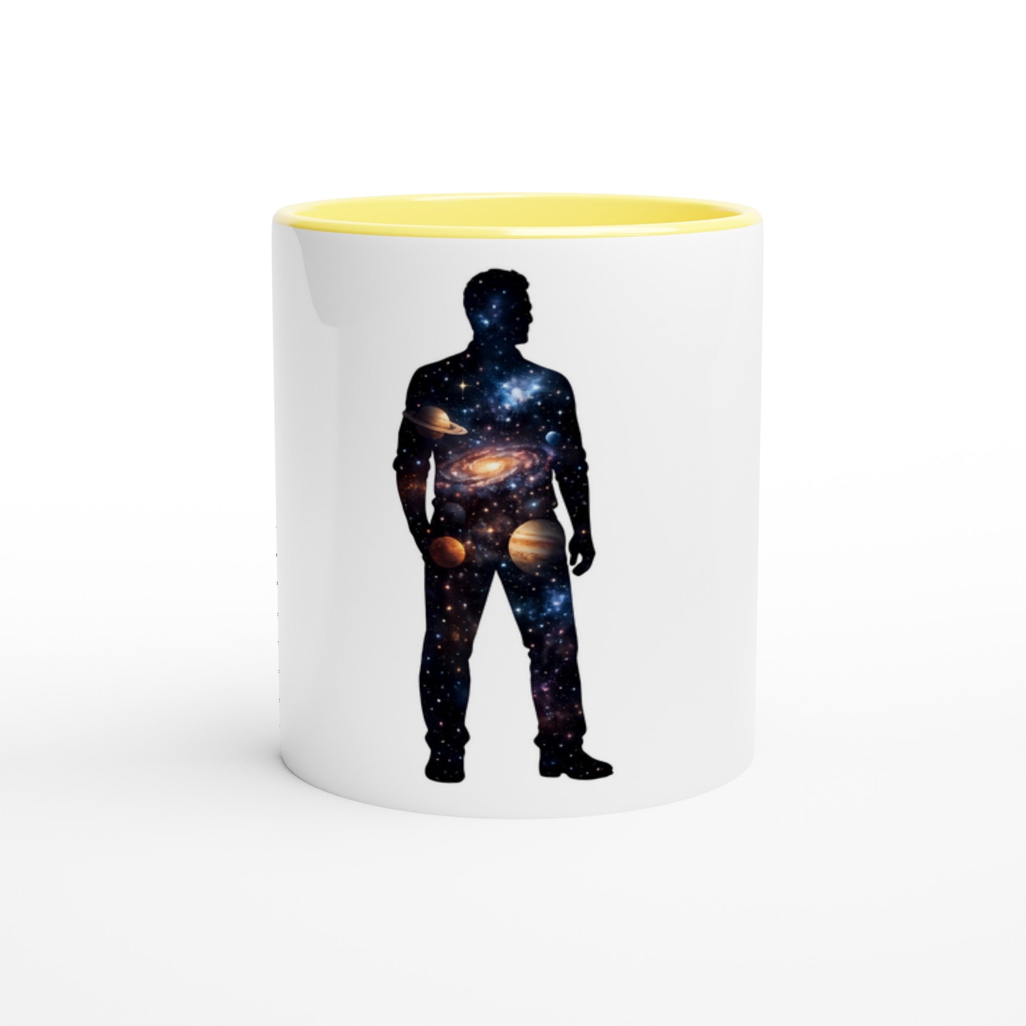 Cosmic Man White 11oz Ceramic Mug with Color Inside